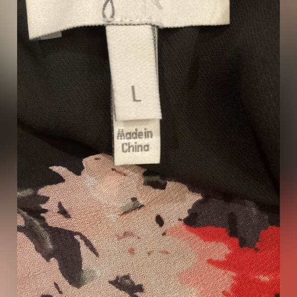 JOIE Ellar silk floral long sleeve romper shorts in Caviar multi size large - Picture 6 of 8